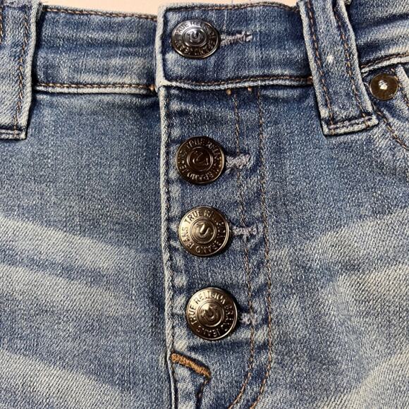 TRUE RELIGION Maisie High Rise Denim Shorts Med Wash Western Cowgirl Sz 27 NWT - Picture 4 of 10